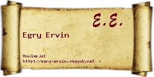 Egry Ervin névjegykártya