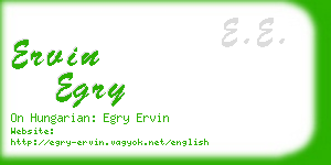 ervin egry business card